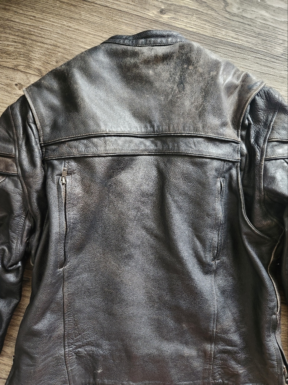 Ultimate Riders Vintage Distressed Leather Motorcycle Jacket Size XL - Picture 6 of 11